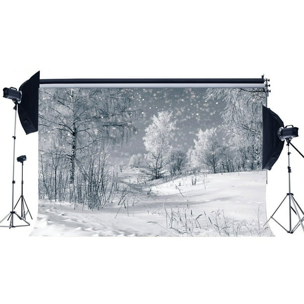 7x5 ft Snow Woods Sunlight Photography Backdrop no Crease Background 7x5 ft Snow Woods Sunlight Photography Backdrop no Crease Background